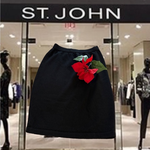 St. John Classic Black Pencil Skirt